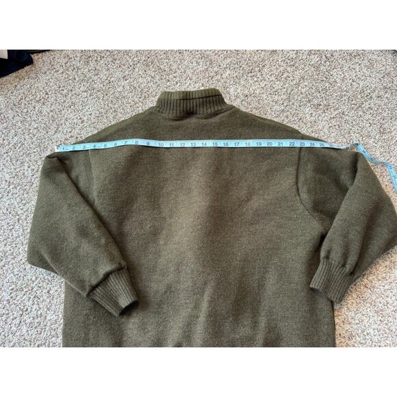 Orvis 100% Wool shooting jacket Men's XL; Khaki Green, Full zip; leather pull - Picture 4 of 9